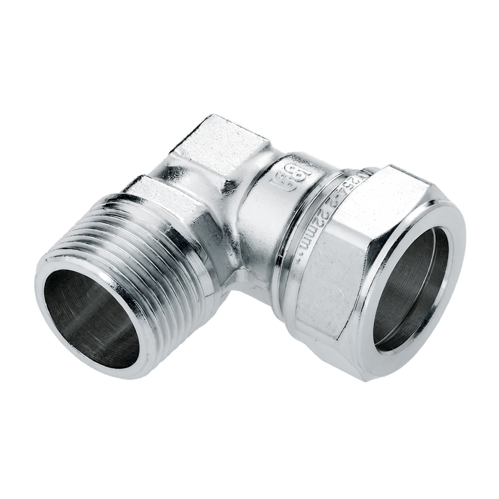 BONFIX 82704 Knel Knie 3/4" buitendraad x 15 mm vernikkeld