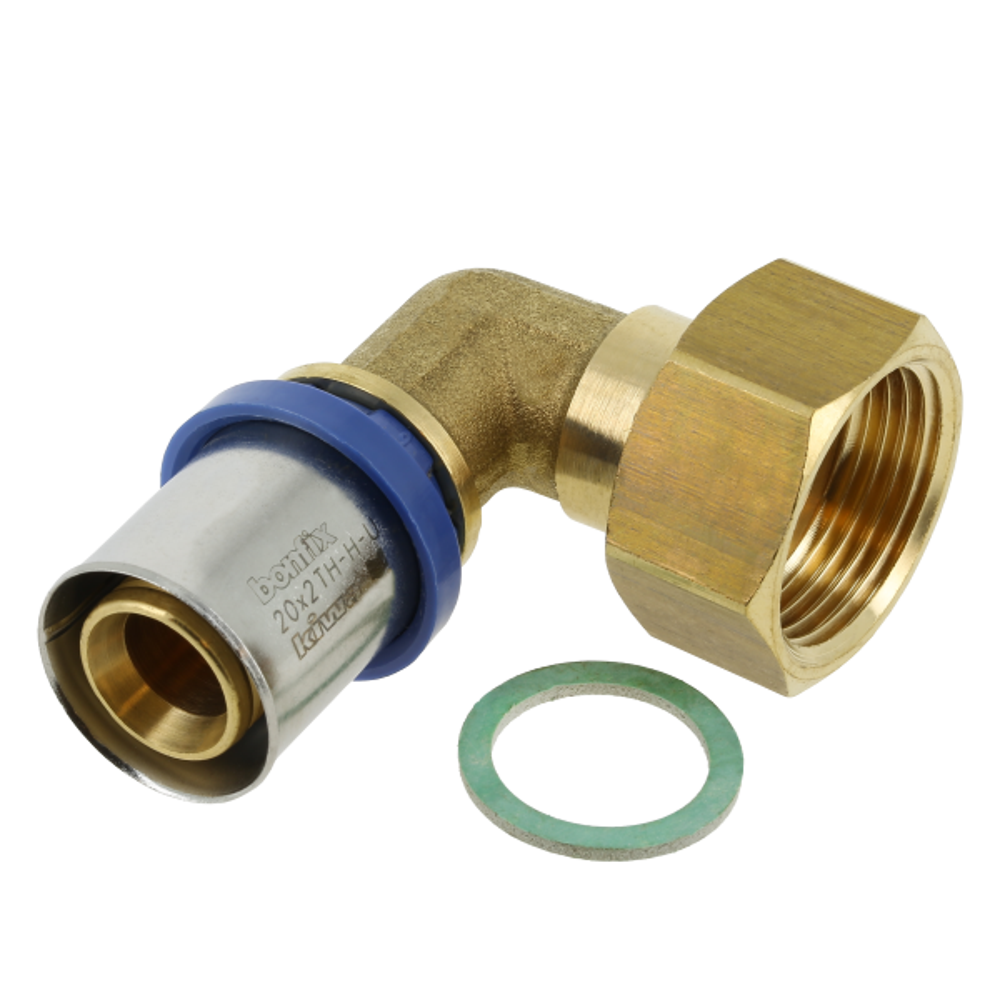 BONFIX Alu-pers 2-delige Knie met vlakke dichting ¾" x 26 mm