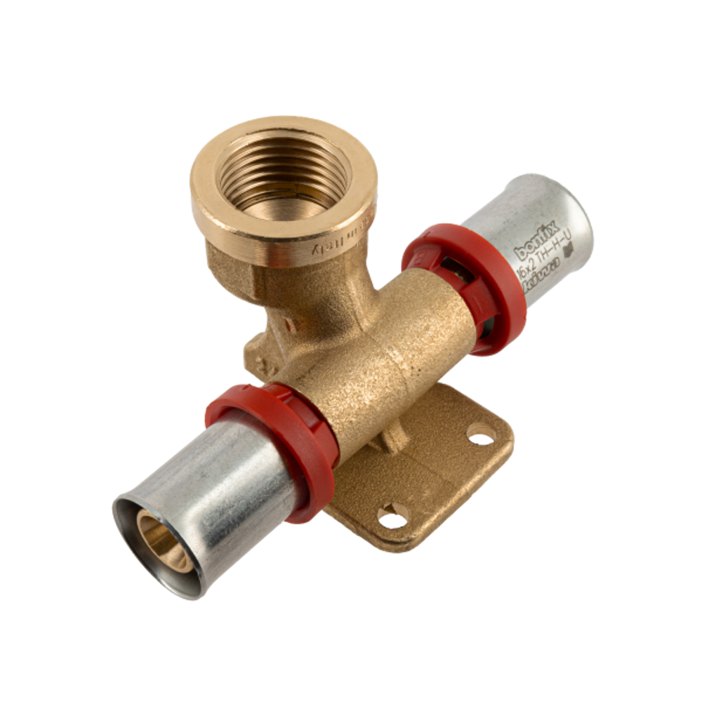 BONFIX Alu-pers muurplaat dubbel recht 20x1/2" bi.dr. x 20mm