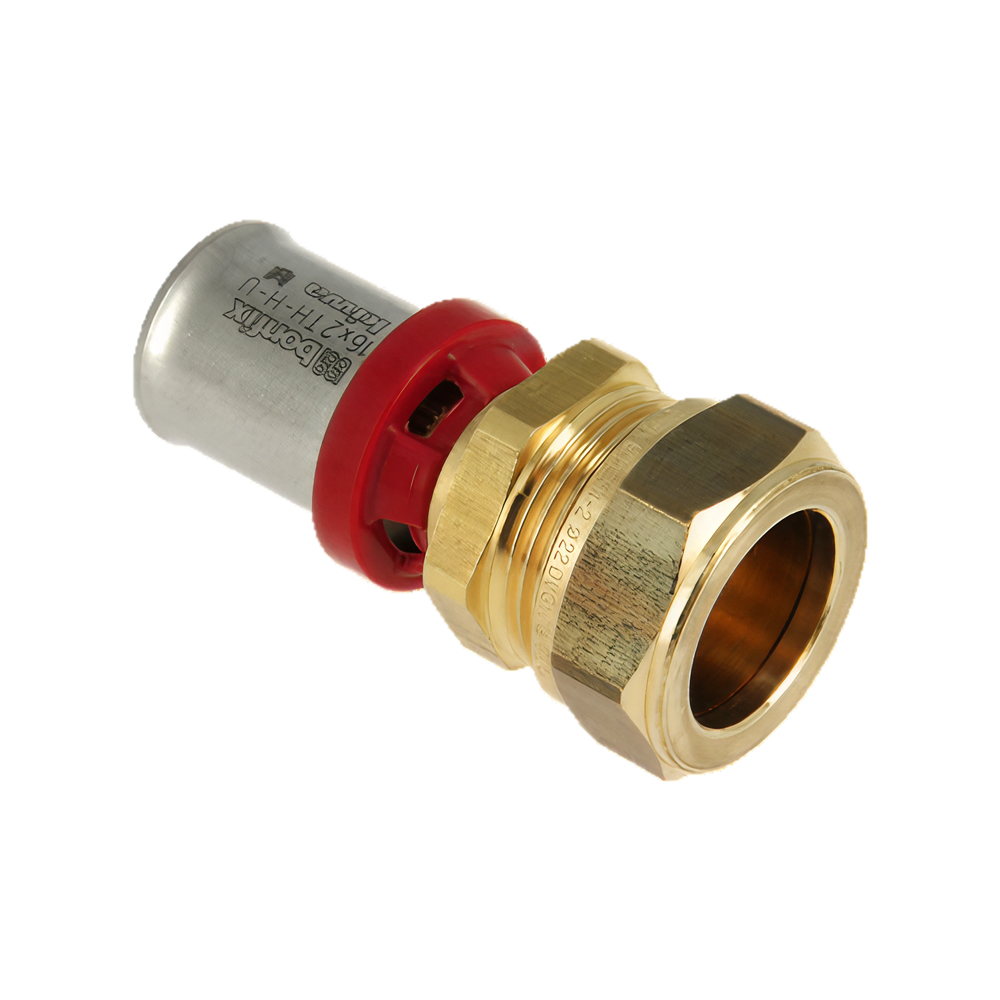 BONFIX Alu-pers rechte koppeling 16 mm x 22 mm knel