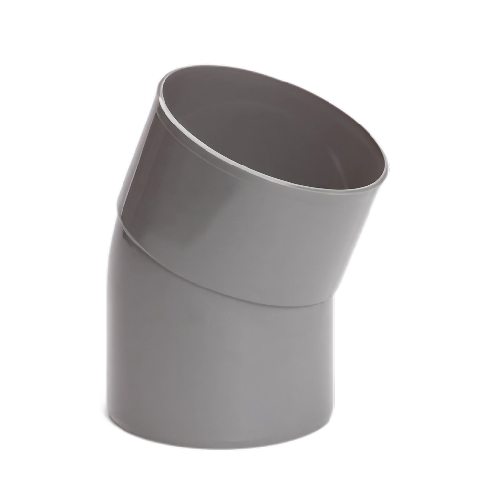 Dyka PVC HWA bocht 100mm, grijs, 22.5° mof/spie