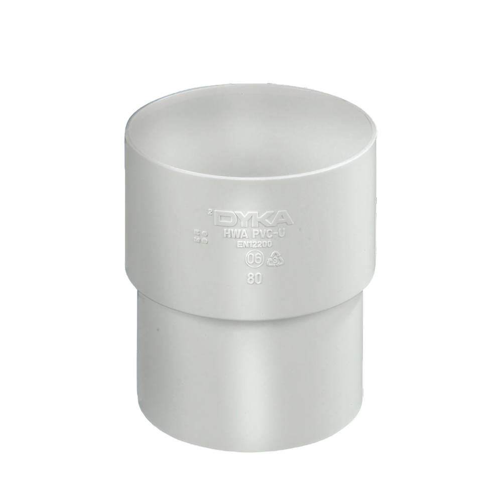 Dyka PVC HWA mof 100mm, wit, mof/verjongd spie