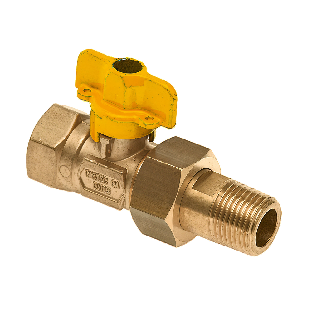 Gaskogelkraan  1 " binnen x  1 " kopp. buitendraad
