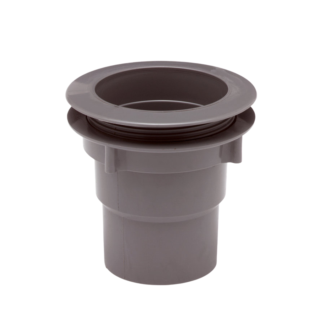 Gootuitloop voor bakgoot, 70-80-100 mm grijs, met wartel