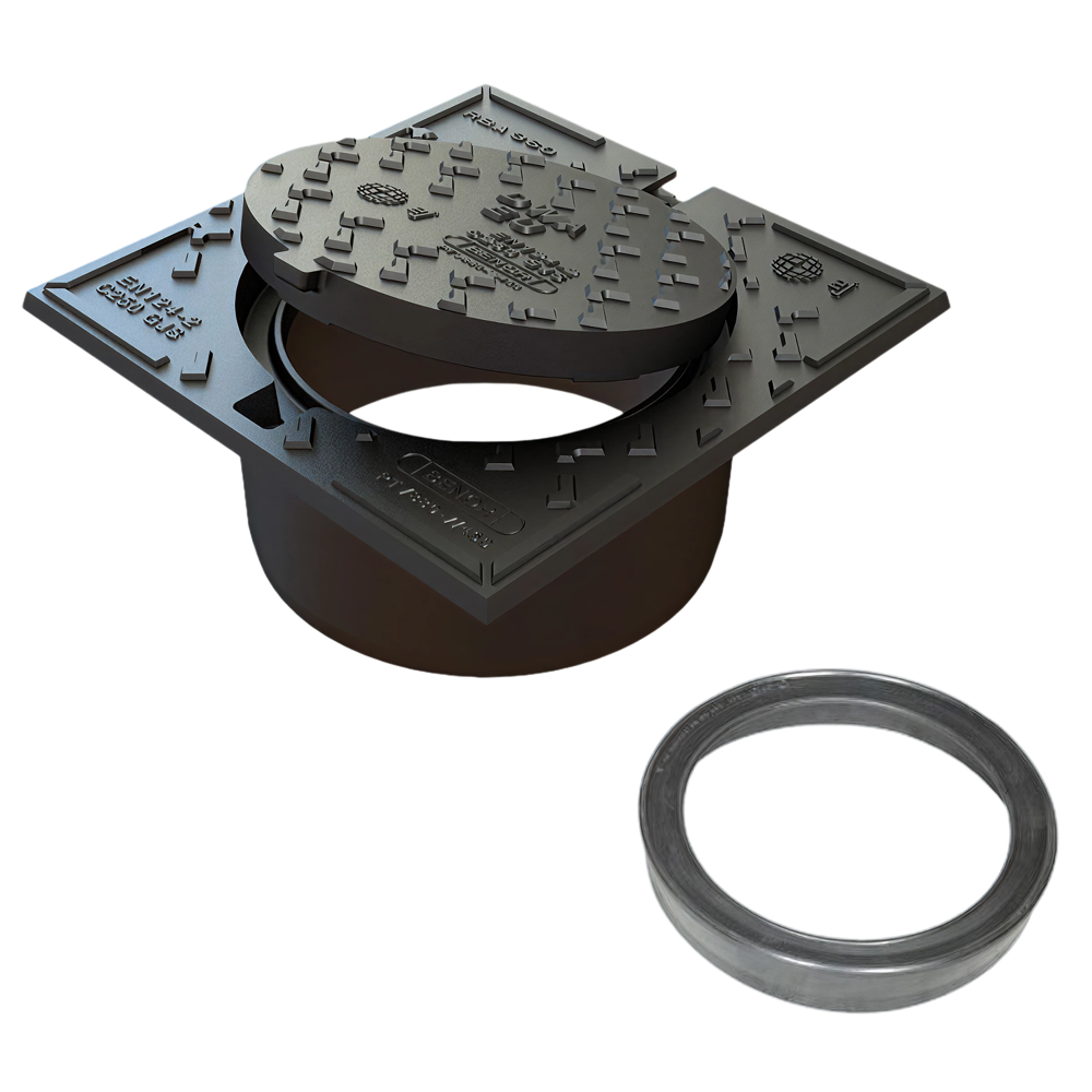 GY deksel Ø250MM, Dicht, C250, RWA, + EPDM Ring, 318 x 318mm