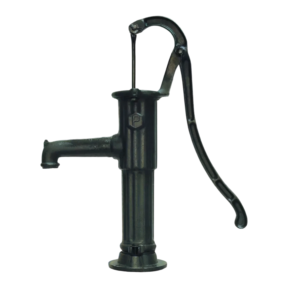 Handzwengelpomp met voetflens, groen