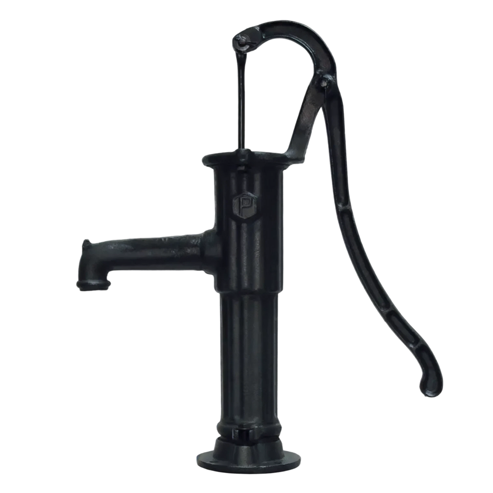 Handzwengelpomp met voetflens, zwart