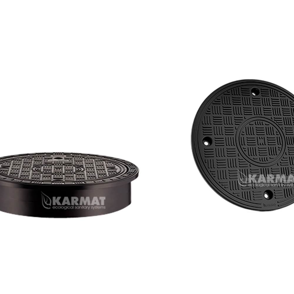 Karmat® PP putafdekking, rond 315 + rand, dicht deksel