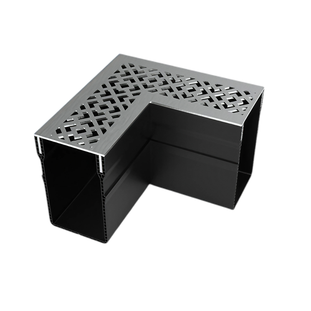 MW Drain 65/100 hoekstuk, Diamond-line met RVS rooster