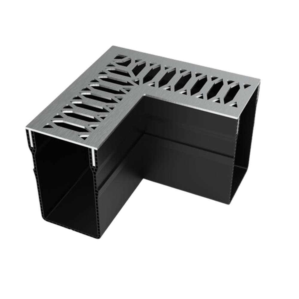 MW Drain 65/100 hoekstuk, Viking-line met RVS rooster