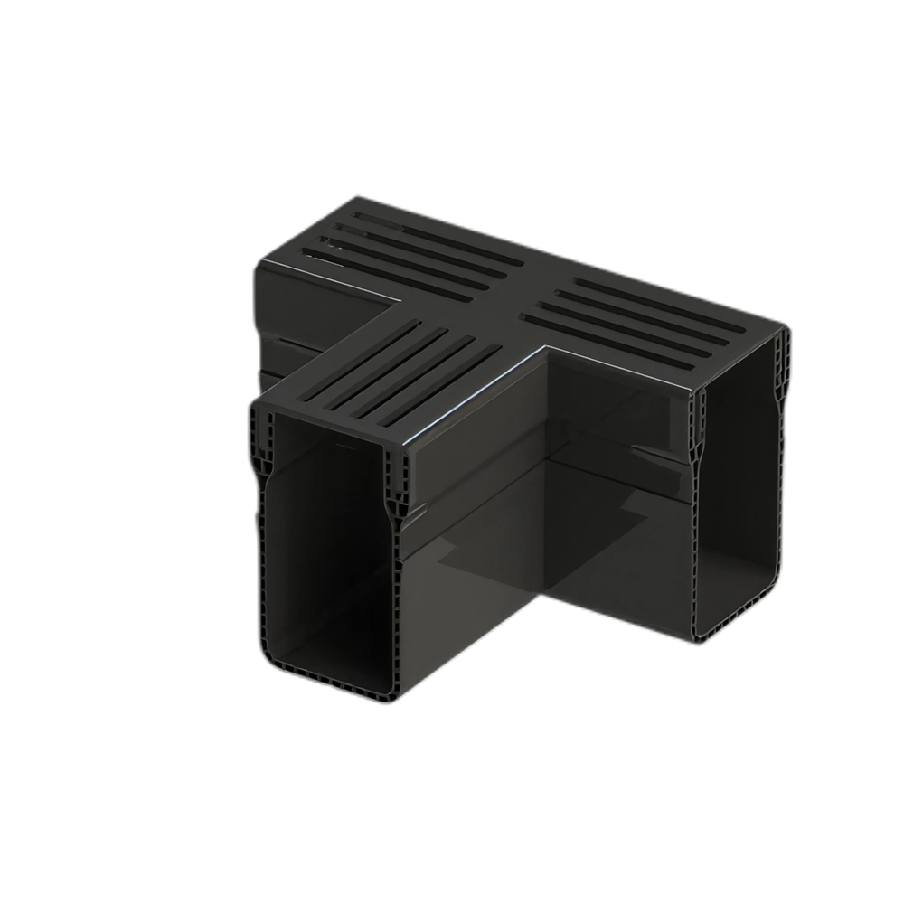 MW Drain 65/100 T-stuk, Premium zwart alu. rooster