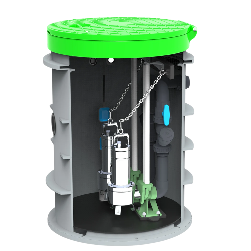MW pompput, 2x DAB Feka VS 1000, Ø800 x 1200