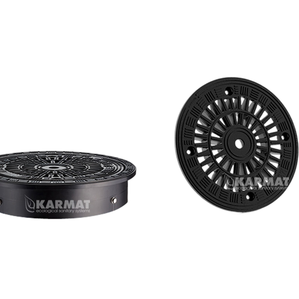 MW rond PP deksel, gesleufd, Ø315 mm, 365 x 365 mm