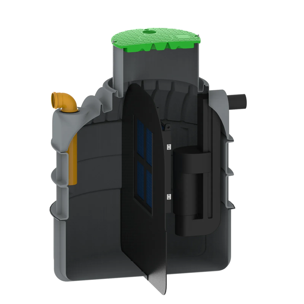 MW RoOil, PE OBAS 1500L, 3,0 L/s, Ø1300x1750mm, 2x Ø110mm