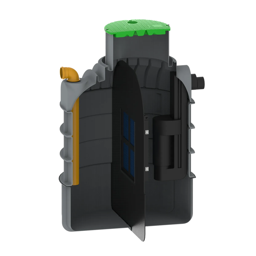 MW RoOil, PE OBAS 1700L, 6,0 L/s, Ø1300x2000mm, 2x Ø125mm