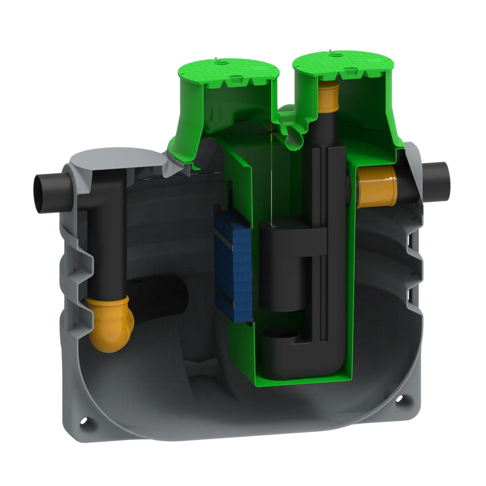 MW RoOil, PE OBAS 6000L, 30,0 L/s, Ø2300x2350mm, 2x Ø250mm