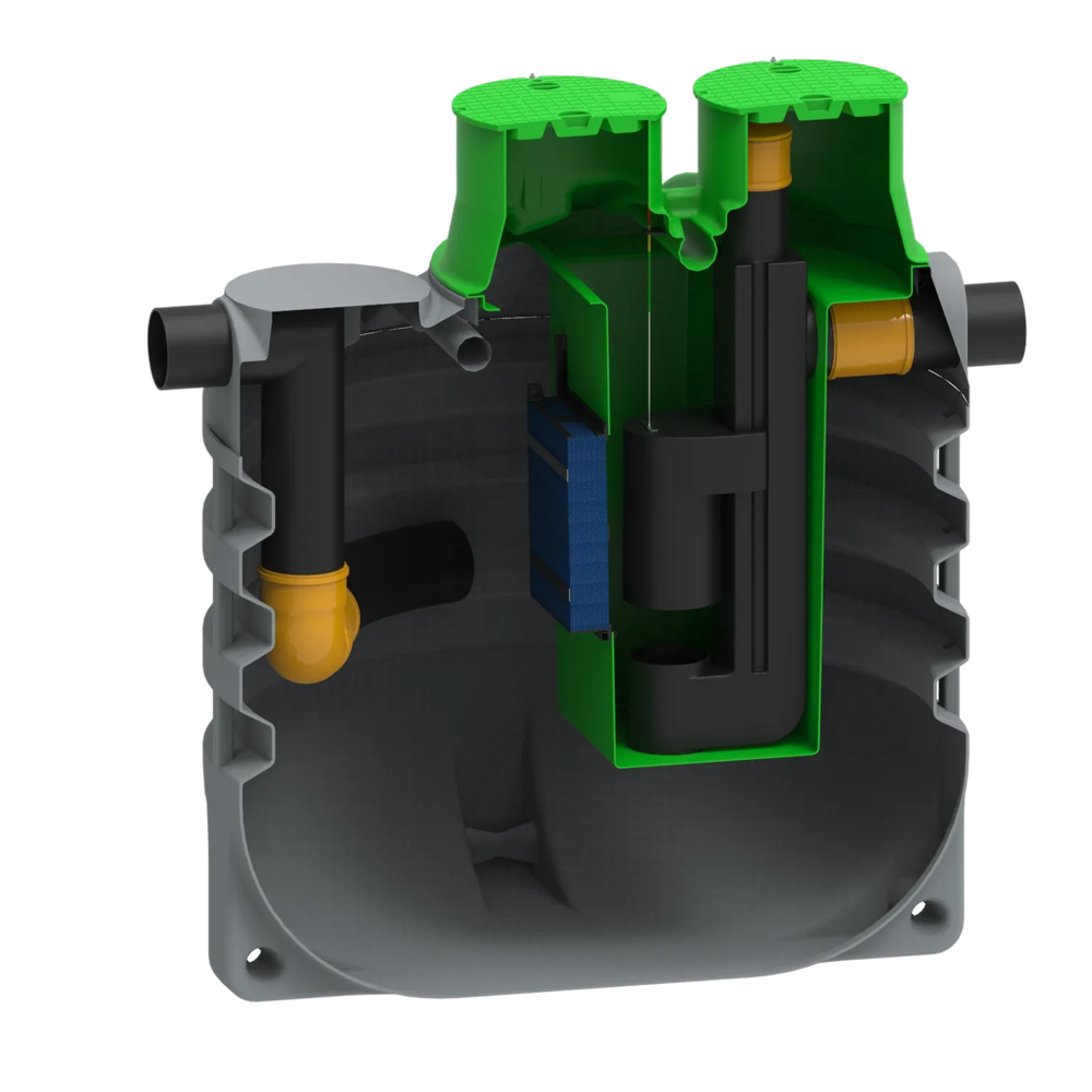 MW RoOil, PE OBAS 7500L, 40,0 L/s, Ø2300x2700mm, 2x Ø315mm