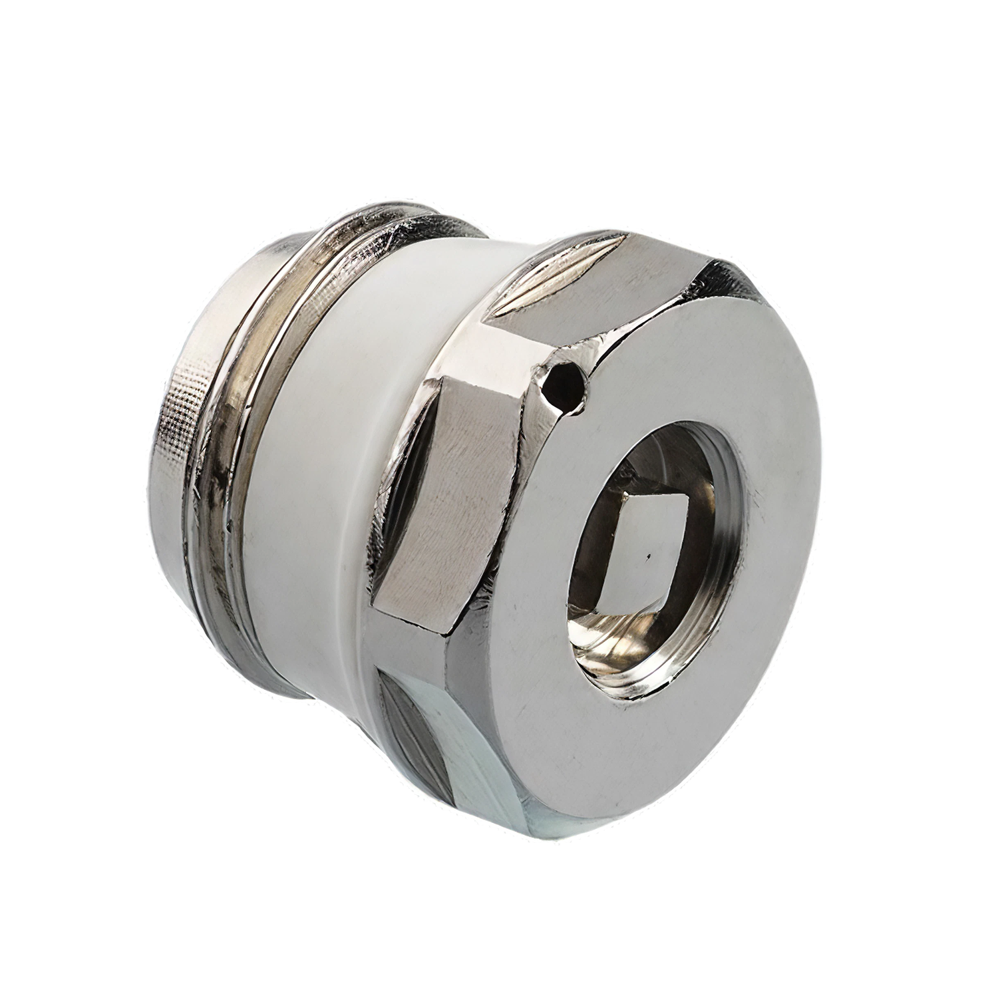 Ontluchter messing vernikkeld 1/2" met trapezoïdale voeg