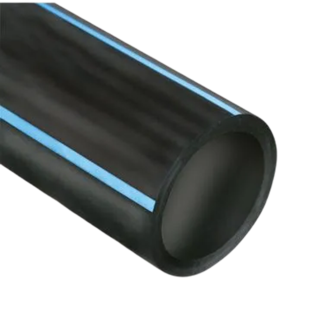 PE100 Buis 125 x 7,4 mm SDR17 zwart / blauw L=6m