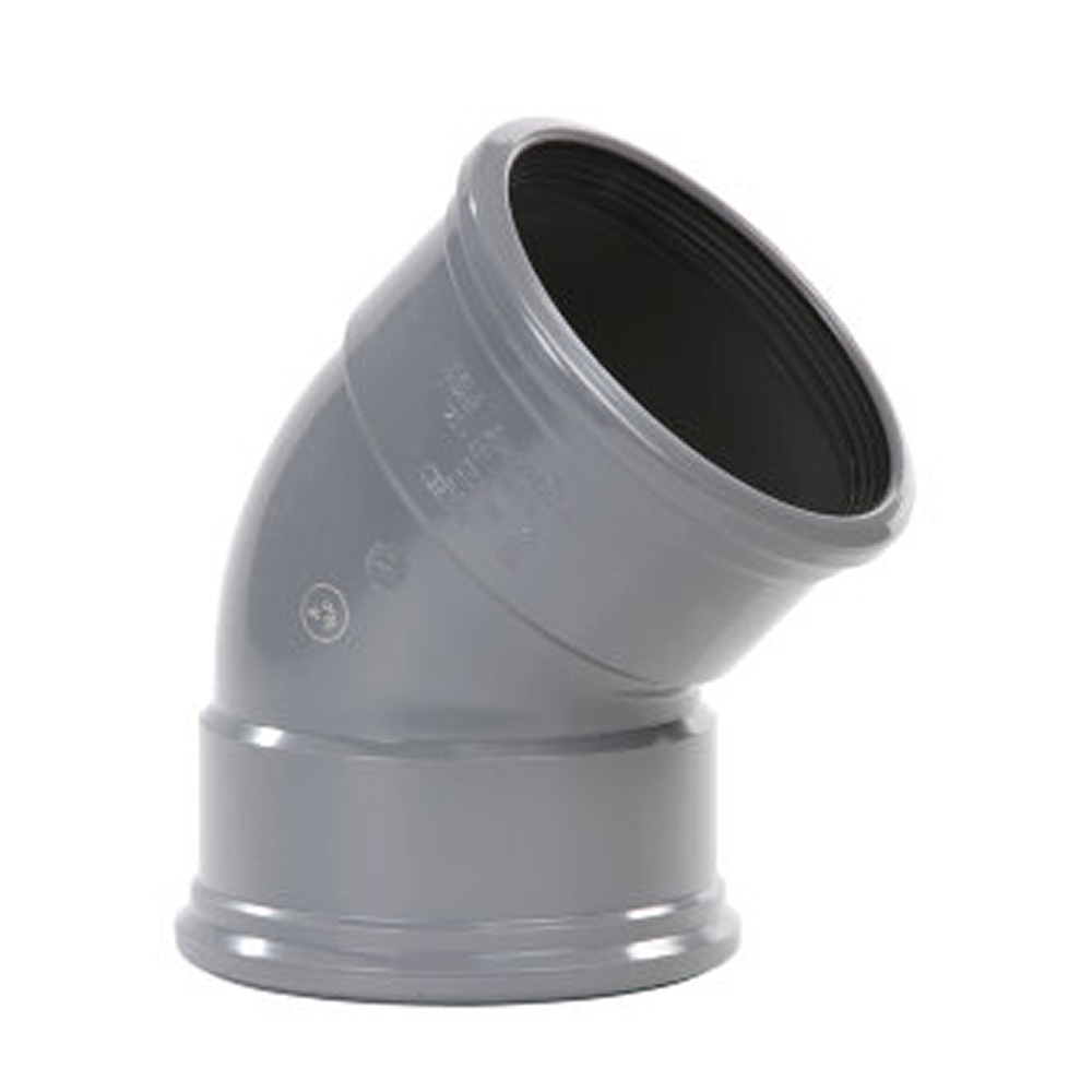 Pipelife pvc bocht m/m 110 45° sn4 gr