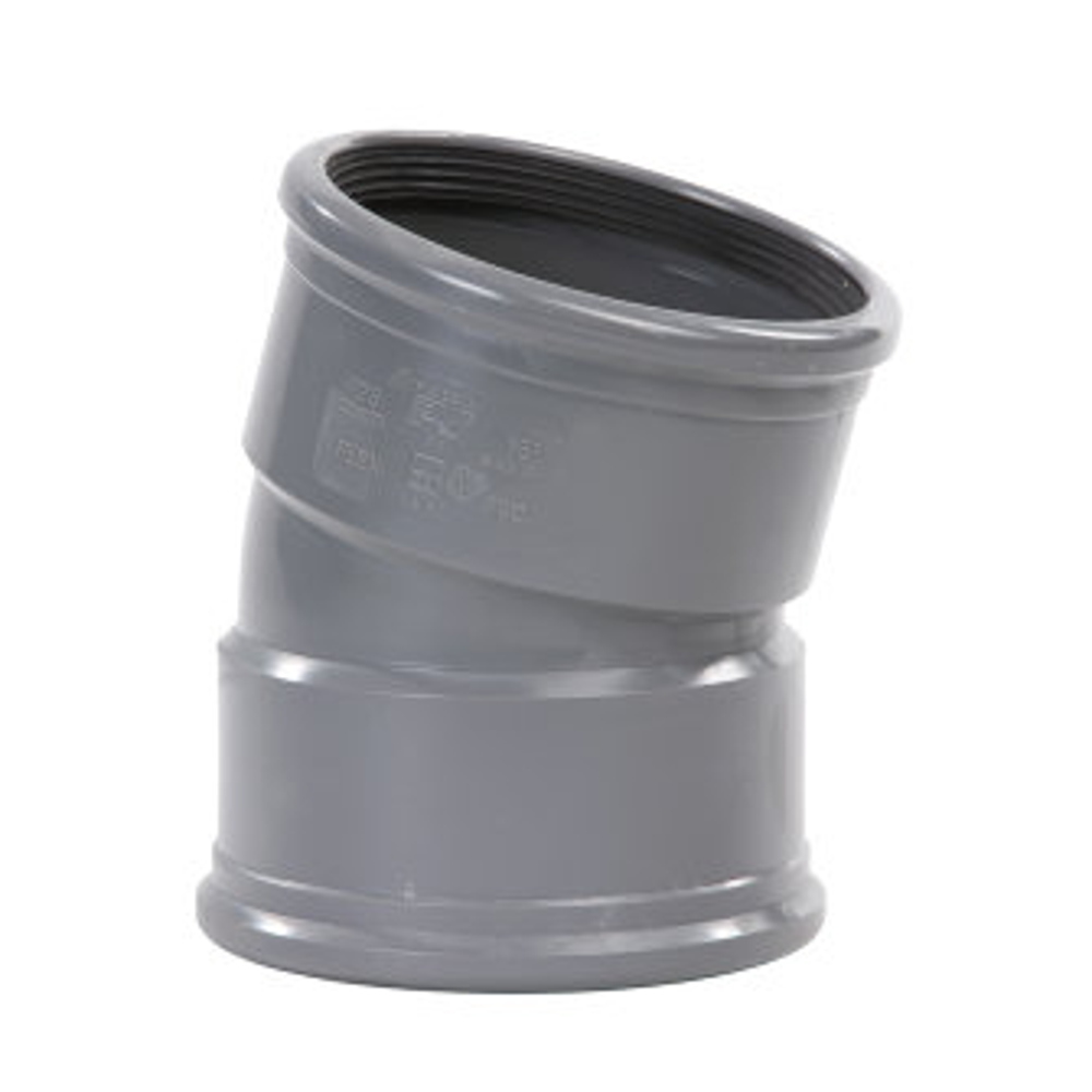Pipelife pvc bocht m/m 125 15° sn4 gr