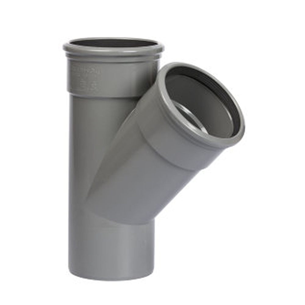 Pipelife pvc t-stuk m/s 110 45° sn4 gr