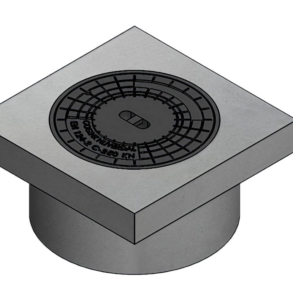 Putrand dicht deksel, type 77008, dagmaat Ø420mm 60x60cm