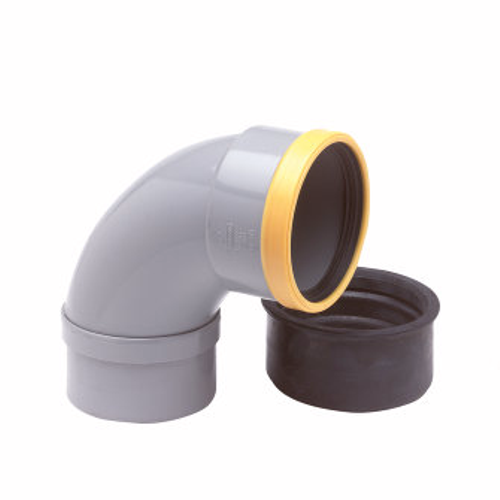 Wavin PVC Betoninl. 90° GR/GD 125 SN8 M/S