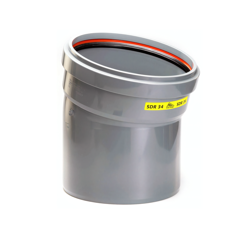 PVC Bocht 15° 200 SN8  M/S