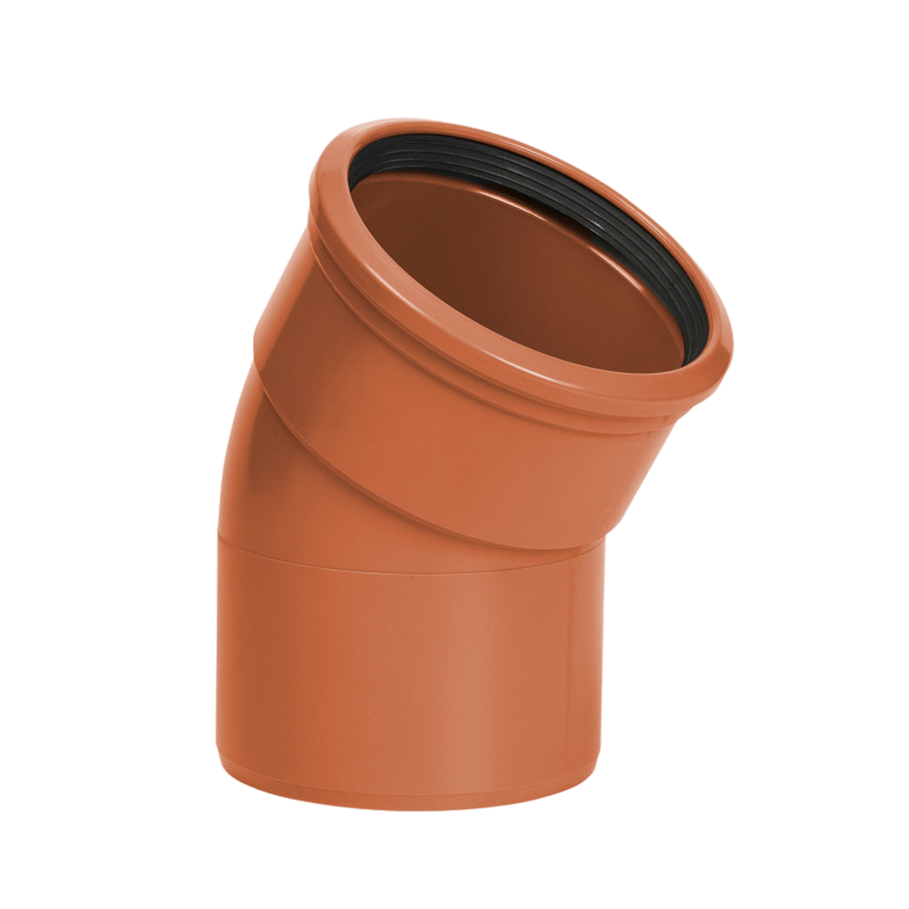 PVC Bocht 30° 630 SN4 M/S, roodbruin