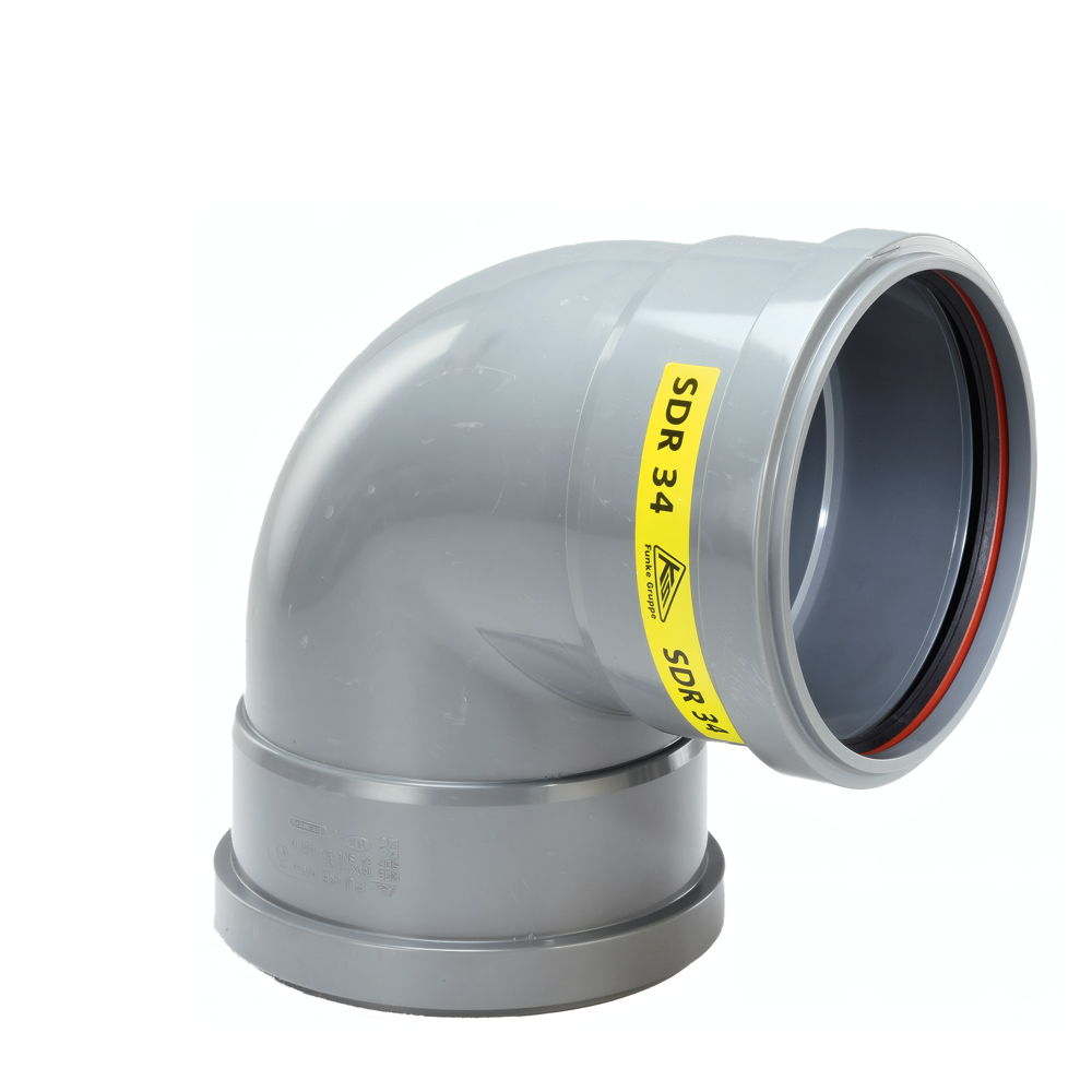 PVC Bocht 90° 250 SN4 M/M