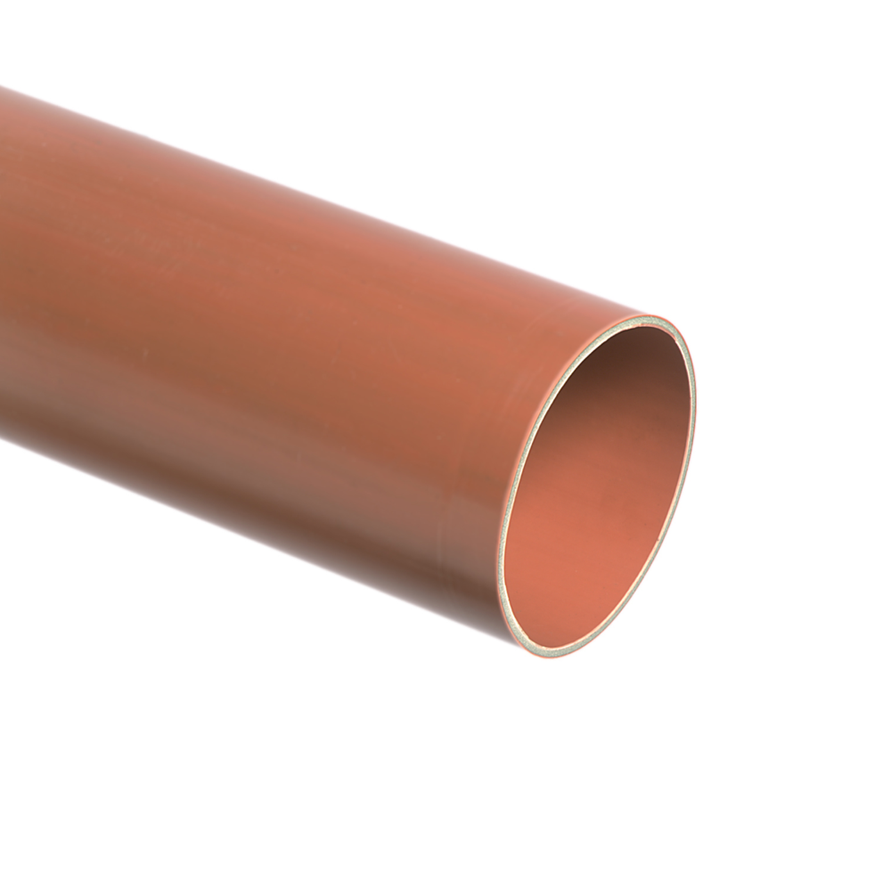 PVC buis 315 mm, r.bruin, SN4, gladde buis, L = 5 mtr