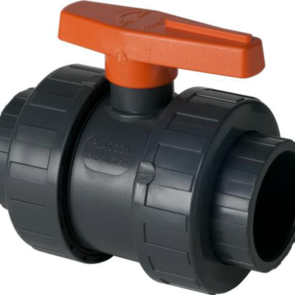 PVC Kogelkraan 3/8", 2x wartel PN16