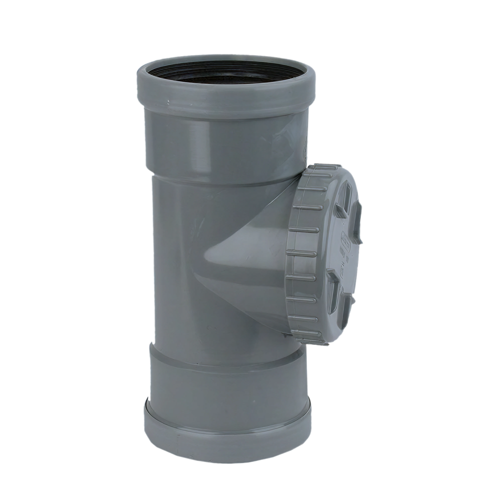 PVC Ontsoppingsstuk 125mm met schroefdeksel 2x mof