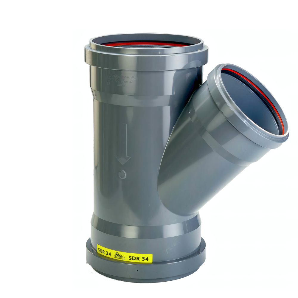 PVC T-stuk 45° 315 X125 SN4 3M