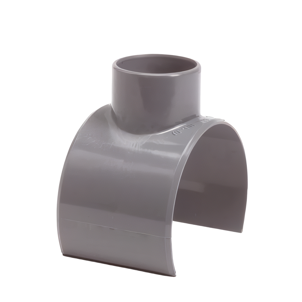 PVC zadelstuk 125 x 50mm, lijm, grijs