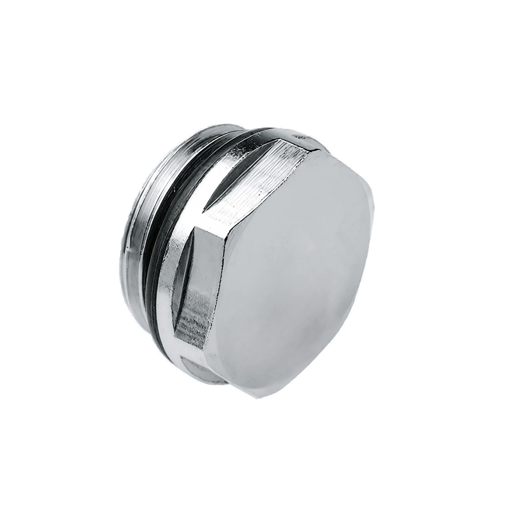 Radiatorblindstop 3/4" vernikkeld met O-ring