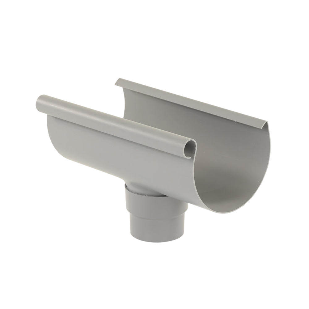S-lon gootuitloop voor mastgoot 150mm ⌀70-80mm, grijs, lijm