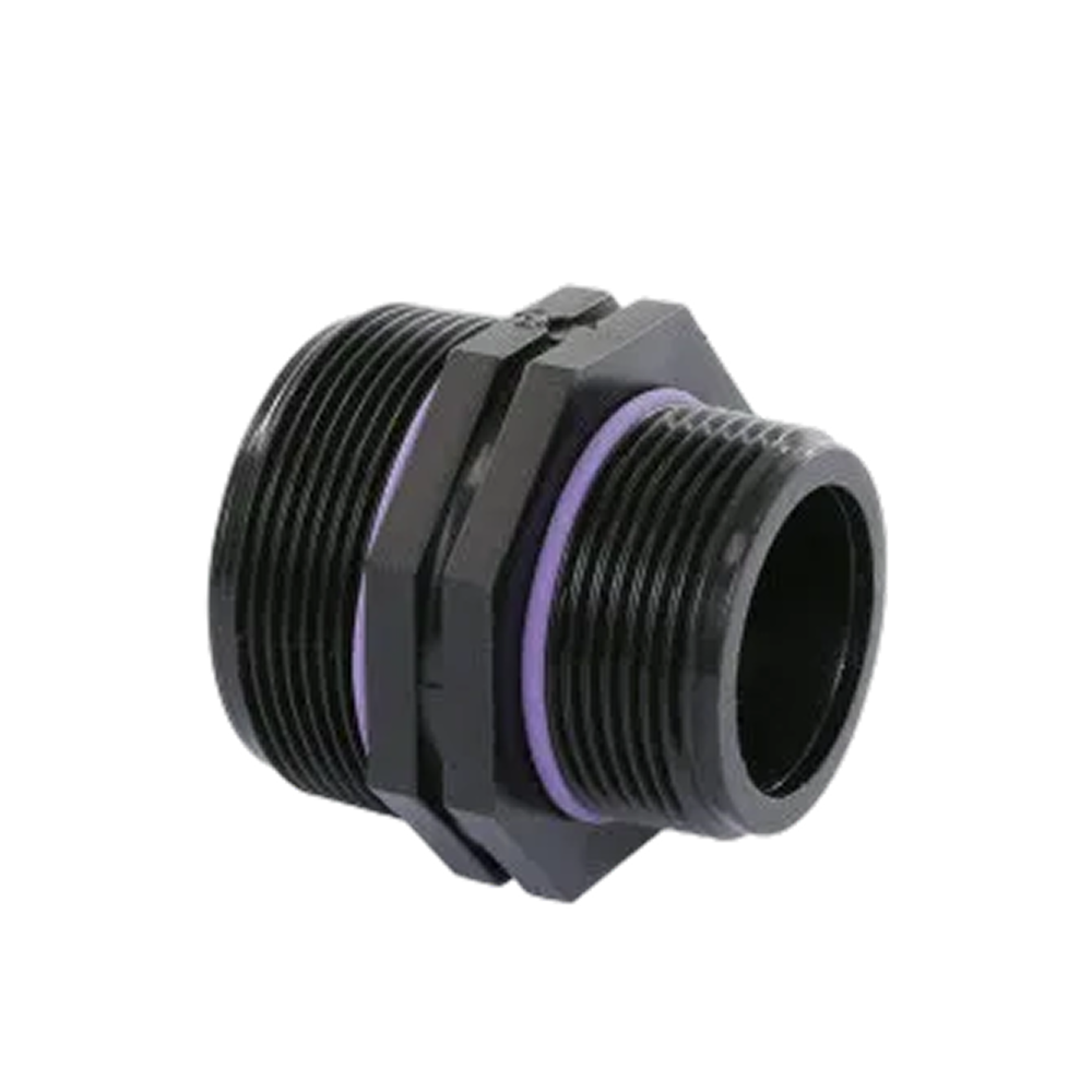 Self-Seal PP dubbele verloopnippel 1/2" x 3/4"