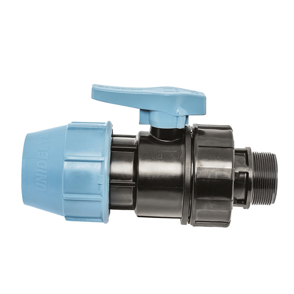 Unidelta PP-Kogelkraan,  klem x bui 25 x 3/4'' , PN 16