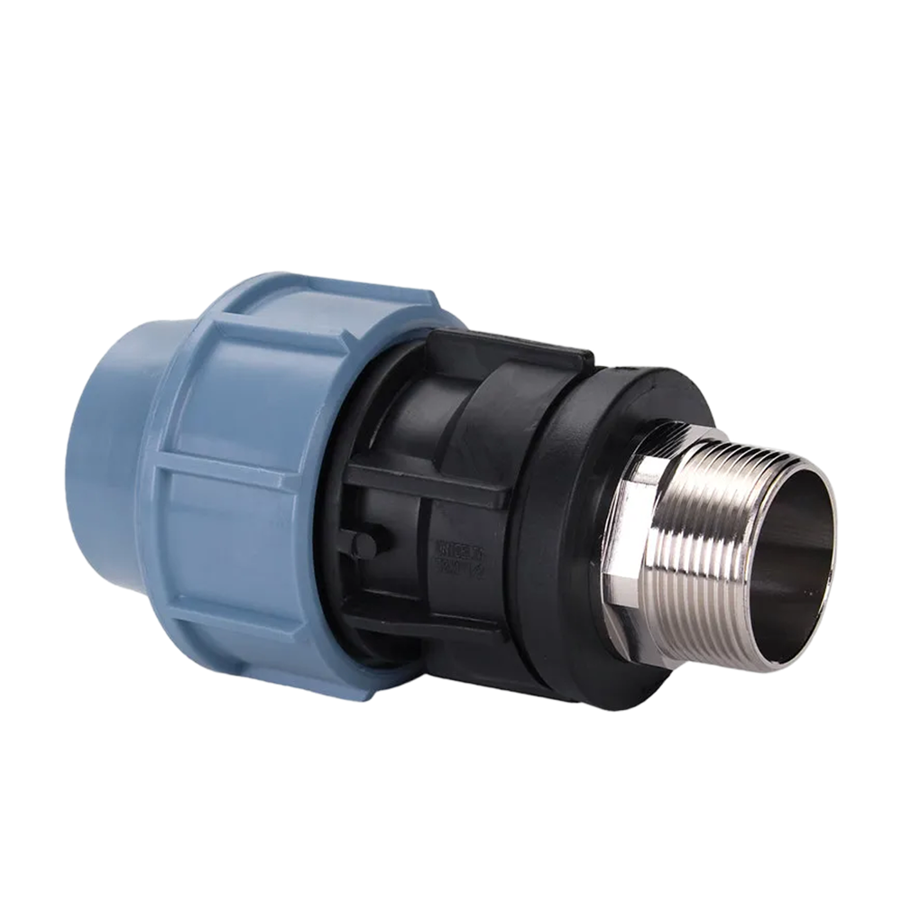 Unidelta PP Puntstuk met messing buitendraad, 32 x 1''