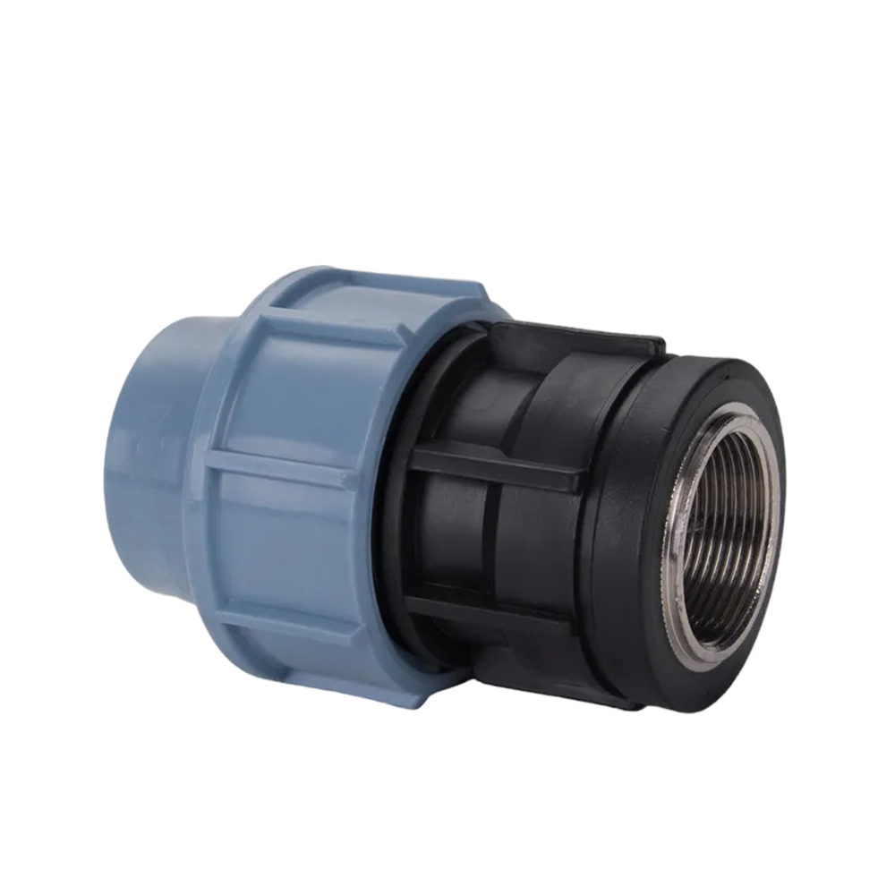 Unidelta PP schroefbus met messing bi.dr. 25 x 3/4''