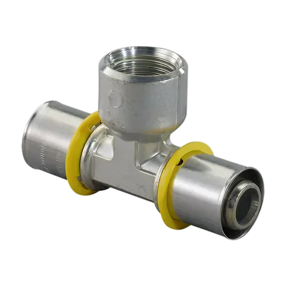 Uponor MLC gas Press MLC T-stuk bi.dr. 20x1/2"bix20mm