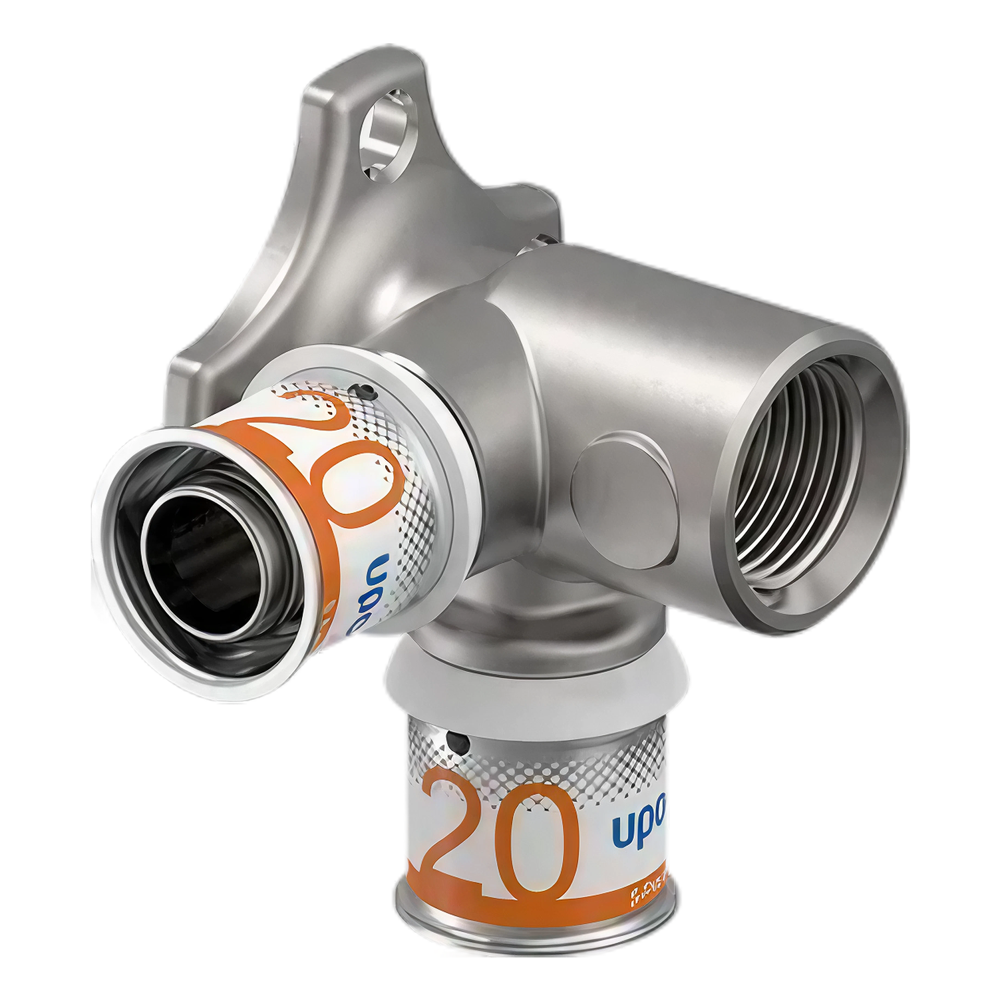 Uponor S-Press Plus Aqua pers dubbele muurplaat 90° 20x1/2"b