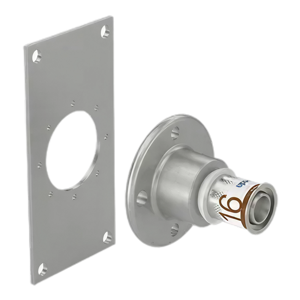 Uponor S-Press Plus Aqua pers muurdoorvoer recht 16mmx1/2"bi