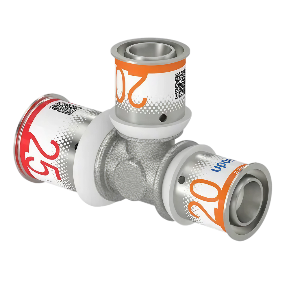 Uponor S-Press Plus pers T-stuk verlopend 25x20x20mm