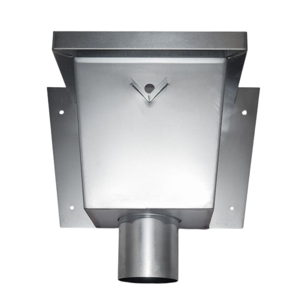 Vergaarbak zink, 80mm, vierkant