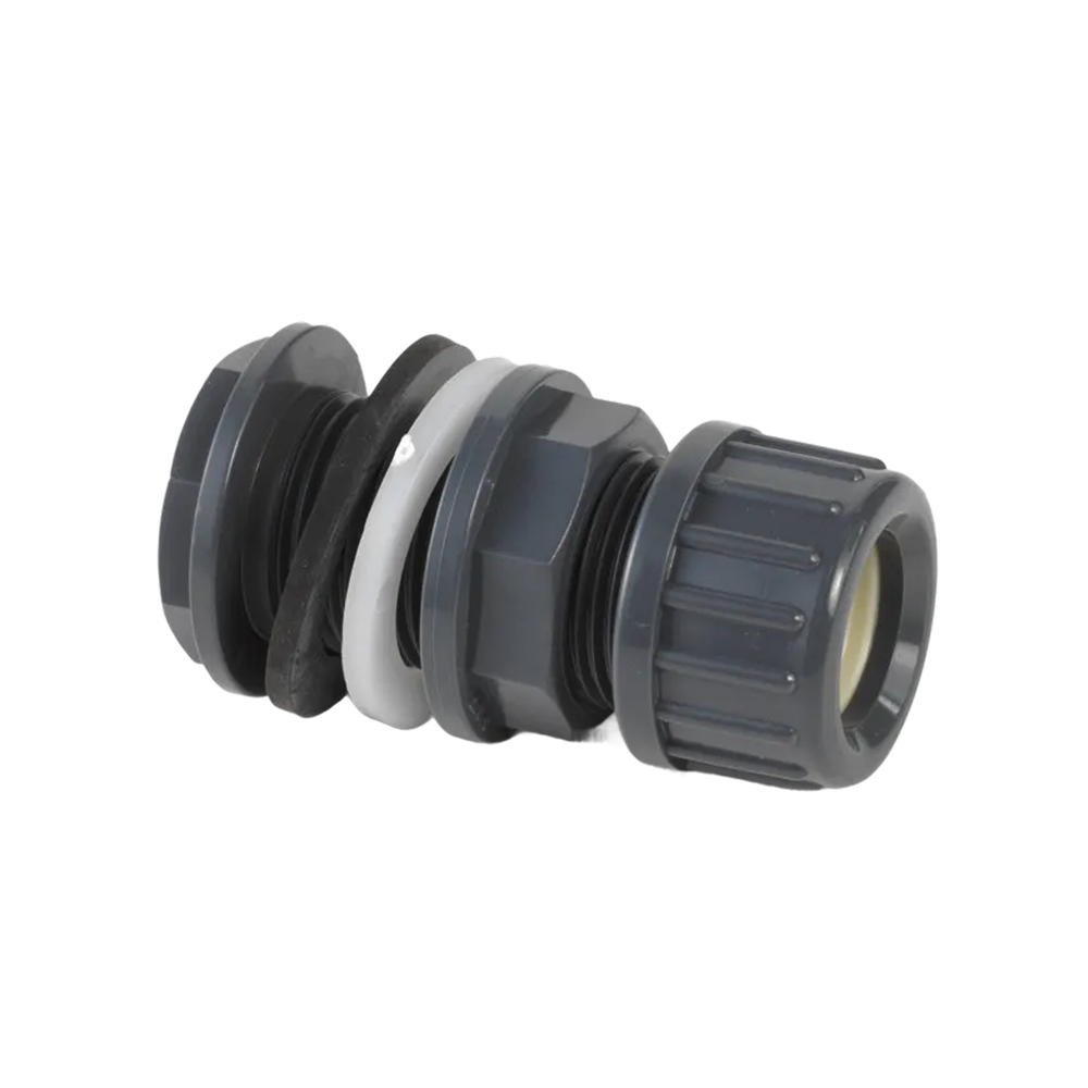 Wanddoorvoer 63mm klem x 2 1/2", PVC