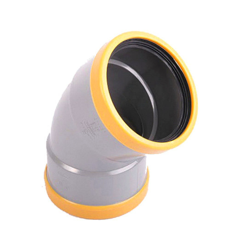 Wavin PVC Bocht 45° GR/GD 200 SN8 M/M