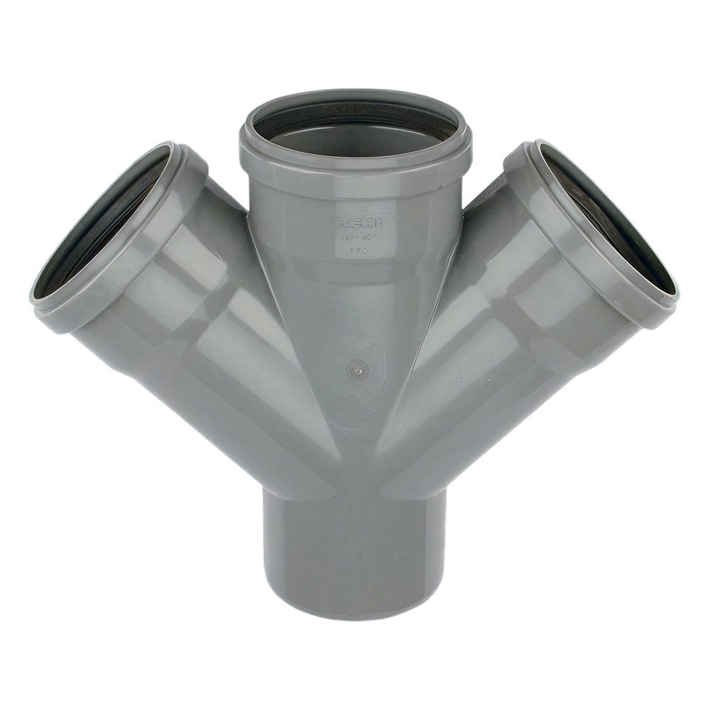 Wavin PVC M-Dubbel T-Stuk 45° GR 160 SN4 M/S